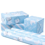 Wrapping Paper Rolls For Baby Shower, Birthday - Mini Roll - 17 Inches X 10 Feet Per Roll, Total Of 3 Rolls, Baby Boy