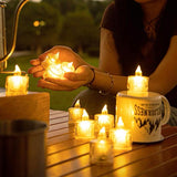 24 Pack Flameless Tea Lights Candles Battery Operated, Crystal Led Tealight Candles,Votive Electric Fake Candles For Valentines Wedding Diwali Christmas Decorations