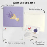 Birthday 3D Pop Up Card For Her - Goddess With Floral Hair And Butterflies – For Birthday, Mother’S Day, Women’S Day Or Any Occasion 6X6 In (Enchanting Lavender)