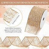 2 Rolls 20 Yards Metallic Wired Ribbon For Crafts Christmas Tree Ribbo