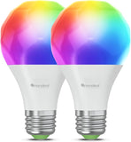 Matter Smart LED Light Bulbs 2 Pack A19 E26 RGBTW Color Changing 1000LM Alexa Google Home Compatible