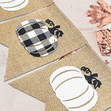 Plaid Pumpkin Burlap Banner Buffalo Check Fall Banner Jute White Pumpkins Bunting Garland Autumn Harvest Bunting Flag Thanksgiving Party Banner For Home Wall Mantel Fireplace Farmhouse Decor