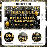 7x5ft We Appreciate You Backdrop Thank You for Your Dedication and Hard Work Photography Background Black Gold Teacher Employee Staff Doctors Nurse Appreciation Week Party Decorations Banner