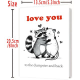 Cute Raccoon Valentine’S Day Card For Him Her, Lovely Raccoon Anniversary Card Gifts For Boyfriend Girlfriend Couple, Happy Valentines Day Decorations Gifts Ideas
