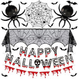 Halloween Fireplace Decorations Red Blood Drip Banner Spider Balloons Bat Stickers