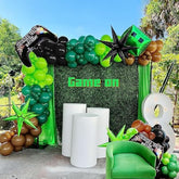 135pcs Green Black Brown Gamer Balloon Garland Kit for Video Game Party