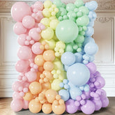 156Pcs Pastel Balloon Garland Arch Kit, Macaron Balloons In Pink, Orange, Yellow, Green, Blue, Purple, White For Baby Shower, Birthday, Rainbow Party Decorations And Unicorn Themes