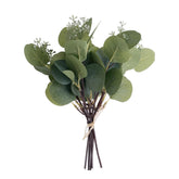 12.2" Artificial Greenery Eucalyptus Stem Silver Dollar Leaves Baby Eucalyptus Leaves Faux Eucalyptus Branches With White Seeds Suitable For Family Wedding Vase Centerpieces Bouquet Flower Arrangement