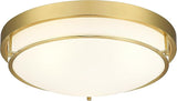 16 Inch Modern Flush Mount Ceiling Light 3-Light Polished Gold Fixture