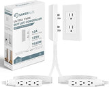Outlet Concealer Power Strip Cover Extender 3 AC Outlets 5ft Flat Plug Cord