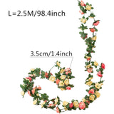 Artificial Peony Flower Garland, Red Silk Hanging Vines, Wedding Arch Wall Backdrop Party Decor