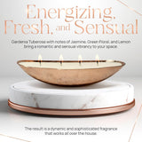 Dough Bowl Candle Co. Luxury Candle - Scented Luxury Candles For Home, 12X5X2 Inch Vessel For Women And Men, Fancy 4 Wick For All Occasions (Copper, Gardenia Tuberose)