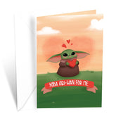 Funny Yoda Pun Valentine'S Day Card, Made In America, Eco-Friendly, Thick Card Stock With Premium Envelope 5In X 7.75In, Packaged In Protective Mailer
