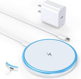 15W Magnetic Wireless Charger with 20W Adapter and 6FT Cable for iPhone AirPods