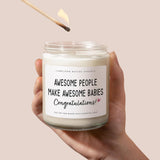 Gender Reveal Gifts, New Parents Gifts For Couples- 9Oz Lavender Scented Soy Wax Candle- Presents For New Mom, Mom To Be, Expecting Mother, Pregnancy Women, Baby Shower