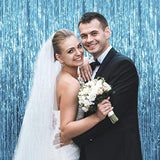 2 Pack Blue Fringe Streamers Foil Backdrops for Ocean Theme Party Decor