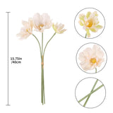 Insunx 5 Bouquet Cosmos Artificial Flowers Champagne Fake Daisy Flowers 15Pcs Faux Wildflowers Silk Flowers For Wedding Garden Home Party Table Centerpieces Cake Decor (Champagne)