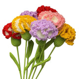 Crochet Flowers,1 Pcs Knitted Artificial Wool Carnation For Wedding Bouquet Birthday Party Anniversary (Purple)