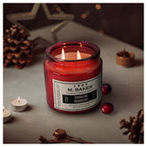 Colonial Candle Sparkling Cranberry Scented Candle, 2-Wick Natural Soy Blend Wax Candle Infused with Essential Oils, 14 oz Apothecary Glass Jar Candle - Made in The USA