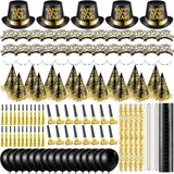 404pcs New Year 2026 Party Supplies Gold Black Favors Decorations