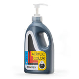 Black Acrylic Paint: 1 L /33.8 Oz Black Liquid Paint With Pump Lid - Soft Body Art Paints For Canvas, Studio, School, Wall & Poured Paintings