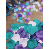 900 Pack Purple Lavender Turquoise Teal Flower Rose Petals Mermaid Party Wedding Cake Table Confetti Centerpieces Girl Baby Shower Birthday Bridal Shower Party Garden Aisle Decoration