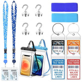 14 Pcs Essentials Accessories Kit Must Haves With Retractable Lanyards For Ship Card, Luggage Tags Holder, Towel Bands, Waterproof Phone Pouch, Magnetic Hook For Major Cruise Lines
