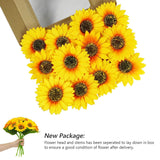12Pcs Artificial Sunflower Flowers, Single Stem Silk Fake Sunflowers For Outdoor Wedding Birthday Party Home Decor- No Vase