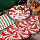 150Pc Christmas Candy Cane Plates Napkins Red Green Party Supplies