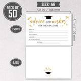 2024 Graduation Advice Cards For The Graduate (50 Pack) | Black And Gold Graduation Wishes And Advice Cards | Graduation Party Games Decorations For High School And College (Classy)