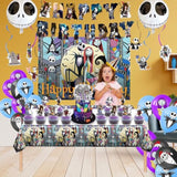 Birthday Decorations, Nightmare Christmas Party Supplies Halloween Birthday Party Decorations Set Includes Banner Balloons Tablecloth Backdrop Hanging Swirls Cake Toppers