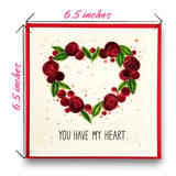 Handmade Love Greeting Card Heart Shaped Rose Quilling Design – Romantic Gift For Her Anniversary Birthday Valentine’S Day Special Occasion Keepsake