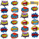 30 Pieces Hero Themed Party Decorations, Fun Hero Sign Cutouts Signs Paper Cardboard Cutouts