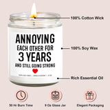 Funny Scented Candle, 3 Year Anniversary, Gifts For Him, Her, Leather Gifts For 3Rd Anniversary For Husband, Wife, Couple, Boyfriend, Girlfriend, 3 Year Wedding Anniv. Presents - 9 Oz