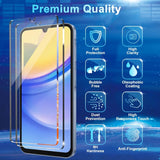 [4+3 Pack Screen Protector Compatible With Galaxy A15 5G, 4 Tempered Glass With 3 Camera Lens Protectors, High Clarity, Anti-Shatter, Bubble Free