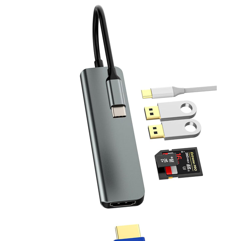 Usb C Hub For Iphone15 Pro Max Plus Ipad Air(6In1) Hdmi+Tf+Sd Card Reader+Usb+