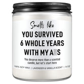 6 Year Anniversary Candle For Him, Her - 6Th Anniversary Iron Gifts For Women, Men, Wife, Husband - 6 Year Wedding Anniv. Gifts For Couple - 6 Years Of Marriage Presents