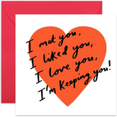 Old English Co. I'M Keeping You Valentine'S Day Card - Funny Joke Anniversary Card | Humour Love Card For Husband, Wife, Boyfriend, Girlfriend | Blank Inside & Envelope Included