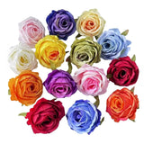 3 Inch Silk Rose Heads Fake Flowers With Cilps,Roses Artificial Flowers For Crafts,Fake Flowers Bulk,Artificial Flowers For Cake Decoration Wedding Party Birthday Wreath Hairpin Diy (14, Multicolour)