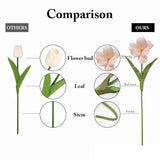 10Pcs Fake Flowers, 15.3" Blooming Tulips Artificial Flowers,Real Touch Tulips For Valentine'S Day Gifts?Pink?