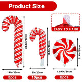 23Pcs Christmas Candy Cane Foil Balloons For Xmas Photo Backdrop Candies Theme New Year Christmas Decoration Party Supplies
