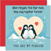 Penguin Valentine'S Day Card - Penguins In Love - Cute Romantic Card For Girlfriend Boyfriend Wife Husband Partner Friend Him Her, 5.7 X 5.7 Inch Anniversary Greeting Cards