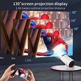 40''-130'' Smart Mini Projector 4K 5G Wifi, Big Screen Experience With Premium 360 Sound, 5.0 Bluetooth Movie Projector Compatible With Android/Ios/Windows/Tv Stick/Hdmi/Usb/Audio 3.5 White