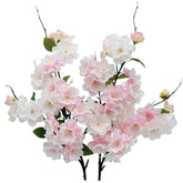 2Pcs Artificial Cherry Blossom Flower Bulk Plum Pink Silk Peach Flowers Cherry Blossom Branches With Leaves For Spring Summer Decor Home Wedding Party Table Centerpieces