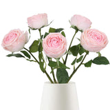 Pink Artificial Roses Real Touch Flowers 5Pcs Latex Silk Realistic Pink Roses Artificial Flowers For Bridal/Baby Shower Decorations Wedding Centerpieces For Table Party Decor (Light Pink)