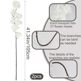 2 Pcs Artificial Cherry Blossom Flowers Branches 41" Faux Cherry Blossom Long Stem White Silk Cherry Blossom Tree Tall Fake Flower Arrangement For Home Wedding Centerpieces Spring Indoor Decor