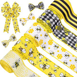 Bee Wired Edge Ribbon 30 Yards 2 Inch Yellow Black Plaid Stripe Ribbon