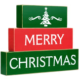Set Of 3 Christmas Decor Blocks - Merry Christmas