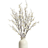4 Pcs Cherry Blossom Branches 39 Inch White Fake Flowers Spring Decorations For Home Decor, Artificial Flowers Long Stem Branches For Vase Wedding Office Party Table Decor Centerpieces