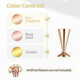 2 Pcs Tabletop Metal Wedding Flower Trumpet Vase, 9.8 Inch Table Decorative Centerpiece, Artificial Flower Arrangements For Anniversary Ceremony Party Birthday Event Aisle Home Decoration (Gold)